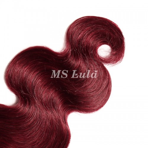 #99J Burgundy Color Body Wave Virgin Human Hair Bundles | Human Hair Wig | Lace Front